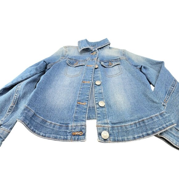 BCBG Girls Denim Jacket Button-Up Medium Wash Size XS 5-6 JJ3921 - Picture 3 of 7